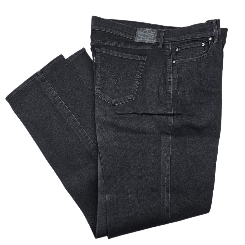 Levi's 505 Straight Jeans Womens 16L 33x34‎ Black Cotton Blend Stretch Denim